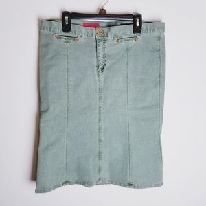 AG Adriano Goldschmied the Grace jean skirt green